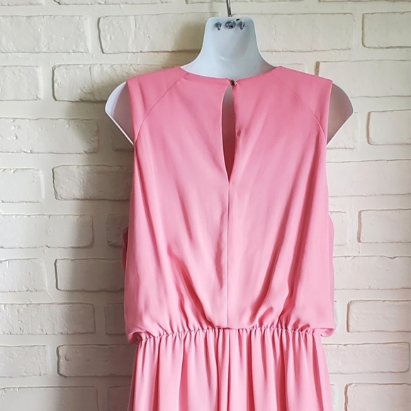 H&M Pink Chiffon Sleeveless Summer Flowy Dress Size 10 - Picture 8 of 10